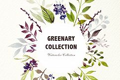 Watercolor floral green elements Product Image 4