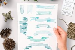 Photoshop Brushes Watercolor Banner with bonus PNG clipart Product Image 2