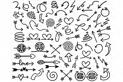 68 Arrows SVG doodles Bundle, Arrows Monogram SVG files. Product Image 1