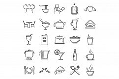 Restaurateur baker icons set, outline style Product Image 1