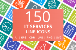 150 IT Services Line Multicolor B/G Icons Product Image 1