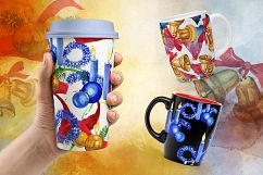 ollection of festive candles PNG watercolor set Product Image 3