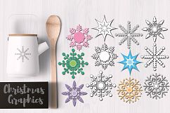 Simple Pastel Snowflakes Clipart Graphics Product Image 2