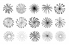 Hand drawn Fireworks &amp; Sunbursts set Product Image 4