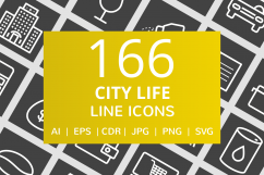 166 City Life Line Inverted Icons Product Image 1