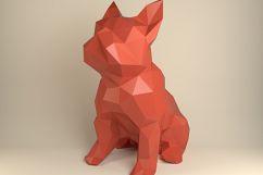 French Bulldog, Papercraft Bulldog, Paper Dog, Paper Animals, Papertoy, Home Decor, Frenchie, 3D papercraft model, lowpoly DIY, hobby idea Product Image 1
