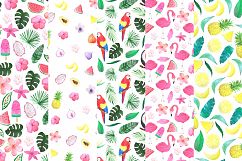 Watercolor Tropical Patterns Set Product Image 4