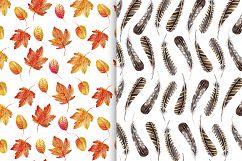 Autumn Watercolor Seamless Patterns Set Product Image 2