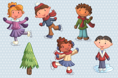Winter Ice Skating Illustrations Product Image 3