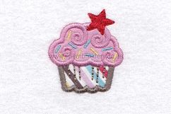 Star and Sprinkles Cupcake Applique Embroidery Design Product Image 4