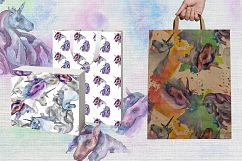 Magical purple unicorn PNG watercolor set Product Image 5