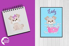 Girly dog clipart, graphics, illustrations AMB-1924 Product Image 2