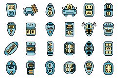 Smart car key icons set vector flat Product Image 1