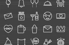 150 Birthday Line Inverted Icons Product Image 2