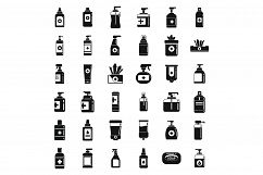 Antiseptic bottle icons set, simple style Product Image 1