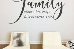 Family where life begins and love never ends|SVG DXF EPS PNG Product Image 2