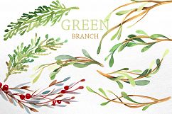 Watercolor branches and berries Product Image 4