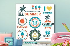 63 SUMMER VINTAGE BADGE &amp; RIBBON Product Image 1