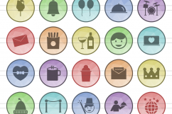 150 Birthday Filled Filled Low Poly Icons Product Image 2