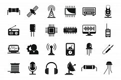 Radio engineer icons set, simple style Product Image 1