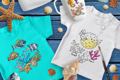 Sea Friends. Vector doodles and seamless patterns. Product Image 5