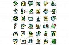 Credit union icons set vector flat Product Image 1