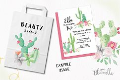 Watercolor Cactus Clipart Bouquets Arrangements Flowers Product Image 5