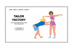 Tailor Factory Worker Measuring Model Sizes Vector Product Image 1