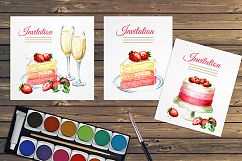 Wedding cake. Watercolor collection Product Image 4