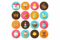 Happy Easter Flat Vector Icons Product Image 3