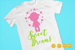 sweet-dreams cutting files svg, dxf, pdf, eps included - cut files for cricut and silhouette - Cutting Files SG Product Image 2