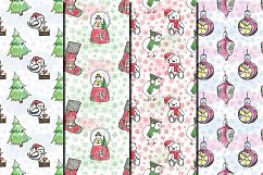Christmas watercolor seamless patterns Product Image 3