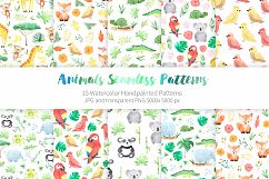 Watercolor Animals Patterns Set  Product Image 1