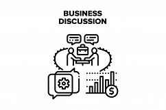 Business Discussion Partner Vector Black Illustration Product Image 1