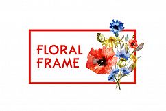 watercolor hand painting floral frame vector Product Image 1