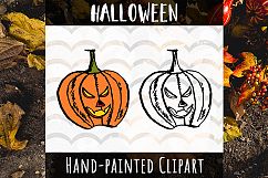 Scary Pumpkin Halloween Clipart Product Image 1