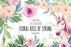 Watercolor Floral Kiss of Spring Product Image 1