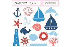 Nautical SVG Files - sailing svg cut files for Cricut and Silhouette - SVG, dxf, png, jpg - anchor svg, boat svg, seashell svg, dolphin svg Product Image 2