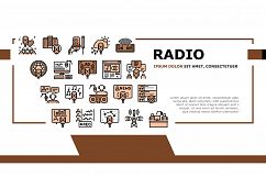 Radio Studio Podcast Landing Header Vector Product Image 1