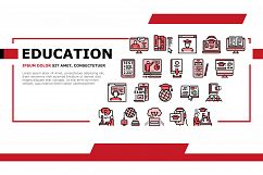 Online Education Book Landing Header Vector Product Image 1