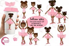 Ballerina sisters, ballerina friends, ballet clipart, graphics and illustrations AMB-2264 Product Image 1
