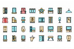 Dressing room icons set vector flat Product Image 1