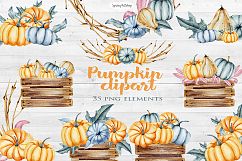 Autumn pumpkin watercolor set Product Image 1