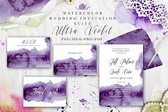 Ultra Violet Watercolor Wedding Invitation suite Product Image 1