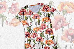 Bouquet of red poppies PNG watercolor set Product Image 7