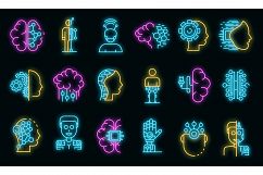 Humanoid icons set vector neon Product Image 1