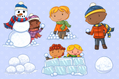 Holiday Snowball Fight Clip Art Product Image 3