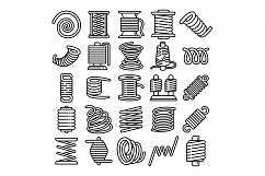 Coil icons set, outline style Product Image 1