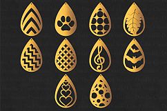  Teardrop Earrings SVG, Pendant svg, Earring template cut files Product Image 1