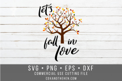 Let&#039;s Fall in Love Sign Stencil SVG Product Image 1